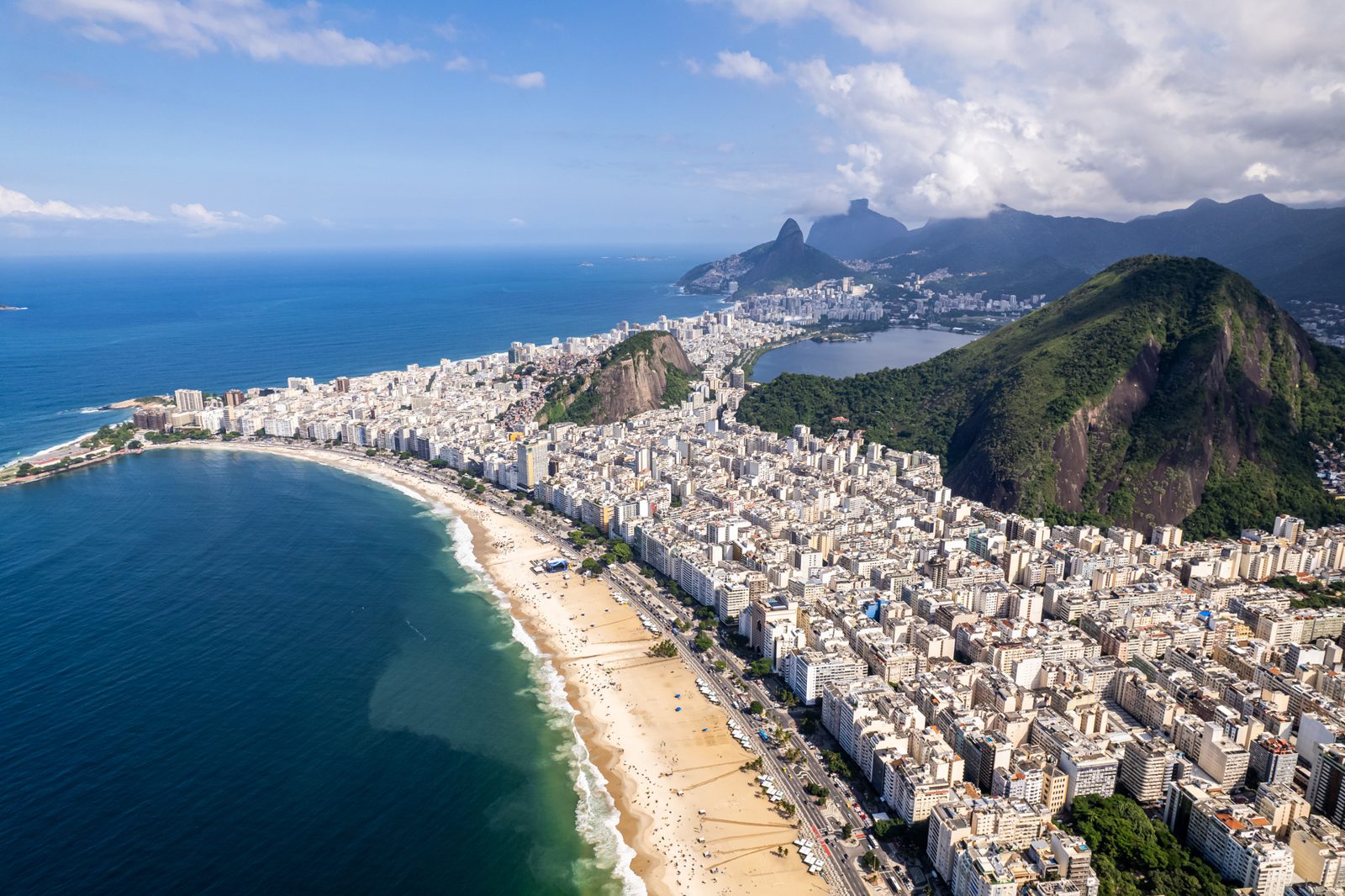 Copacabana Beach curving along the Rio shoreline