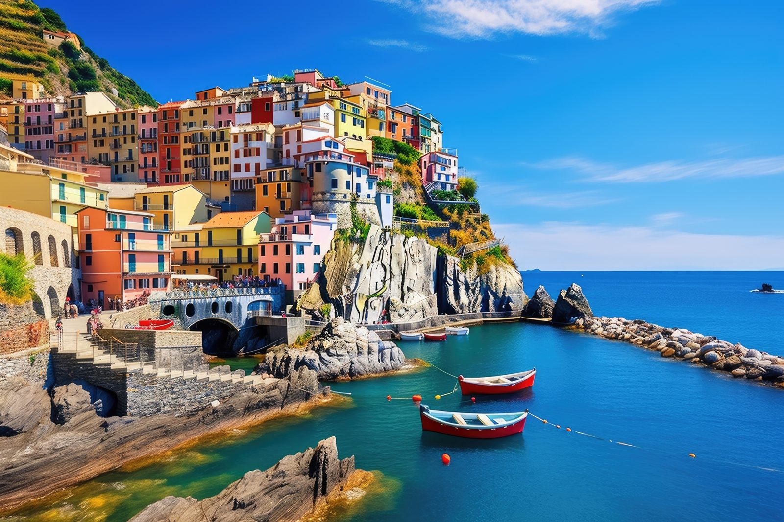 The colorful cliffside village of Manarola in the Cinque Terre